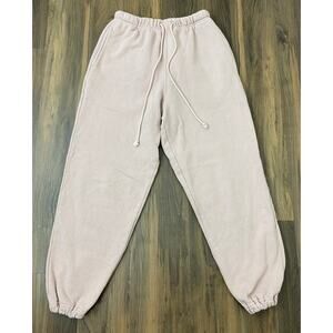 Men Stateline USA light pink fleece cotton drawstring jogger sweatpants, S